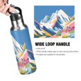 thumbnail image 4 of Yayeee 33oz Insulated Water Bottle Double Wall Stainless Steel with Flip Straw Lid, Abstract Snow Mountain, 4 of 7