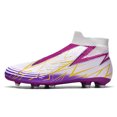 thumbnail image 2 of CERYTHRINA Men’s Athletic Soccer Cleats Laceless Boys Outdoor Football Competition Shoes Soft Touch Purple 38, 2 of 8