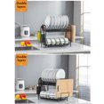 thumbnail image 5 of 2/3 Tier Dish Drying Rack, Stainless Steel Countertop Sish Drain Rack Plate Knife Holder Large Capacity & Space Saving Washing Organiz, 5 of 7