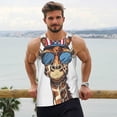 thumbnail image 6 of Pofeuu American Giraffe Style Print Men's Workout Tank Tops Sleeveless Muscle Gym Shirt Quick Dry-4X-Large, 6 of 7