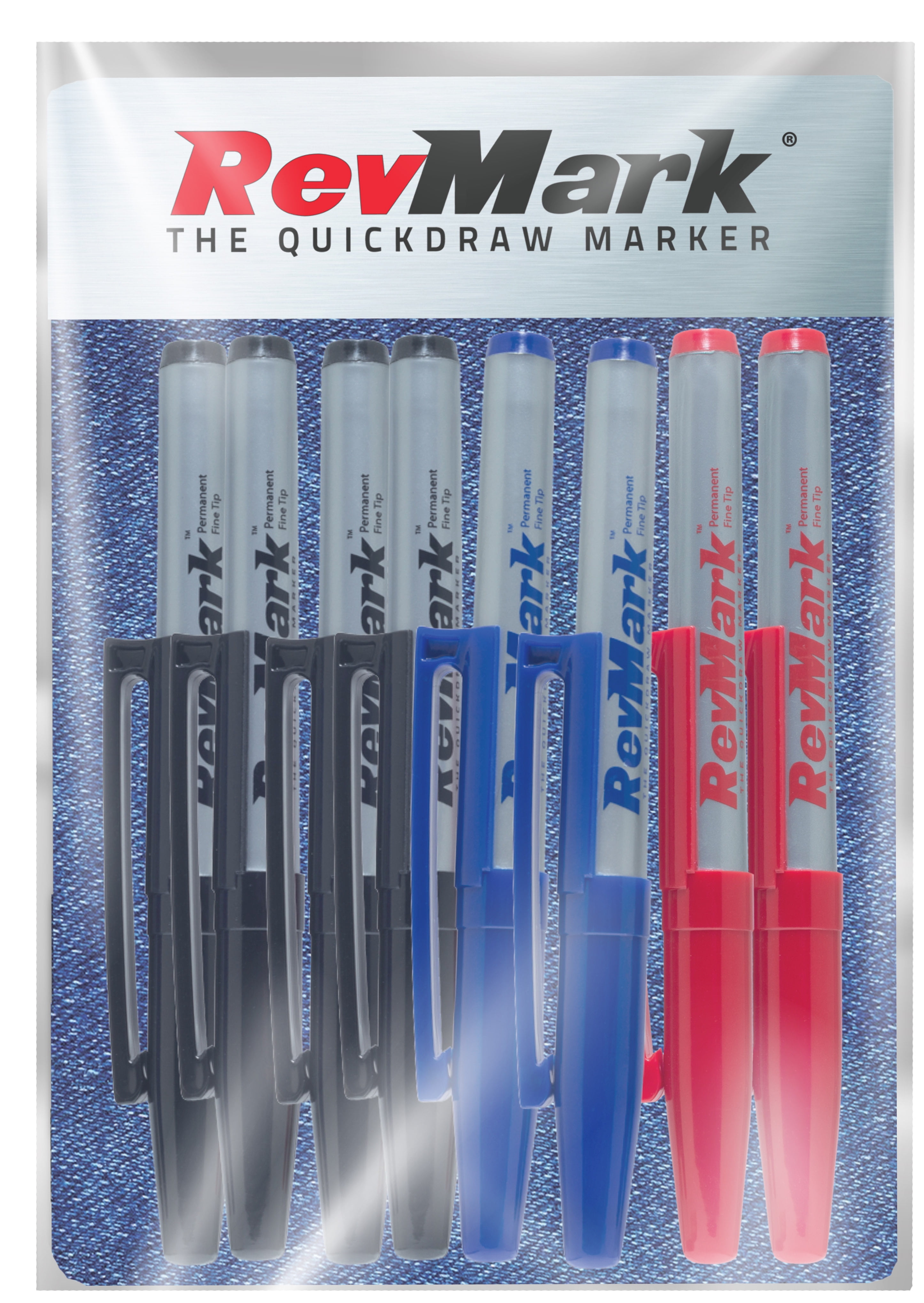 RevMark Industrial Marker Permanent Ink Standard Tip 8 Pack (Made in the USA) (Assorted