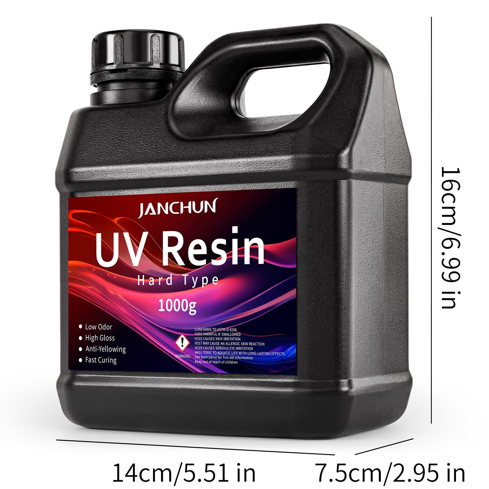 JANCHUN High Viscosity Resin 2000g Extra Large Capacity Hard Resin Upgraded Formula Clear Fast Curing Resin for DIY Jewellery Making, Craft Decorating, Crafts Making, Casting And Coating Hard Clear.