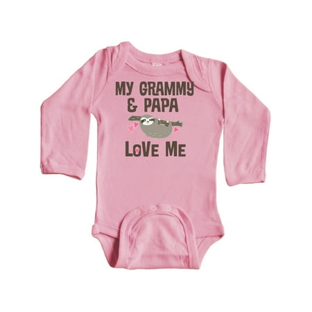 

Inktastic Grammy and Papa Love Me Gift Baby Boy or Baby Girl Long Sleeve Bodysuit