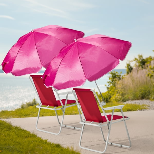 Folding Beach Chair with Umbrella for Adults, Lightweight Porable - Main Image