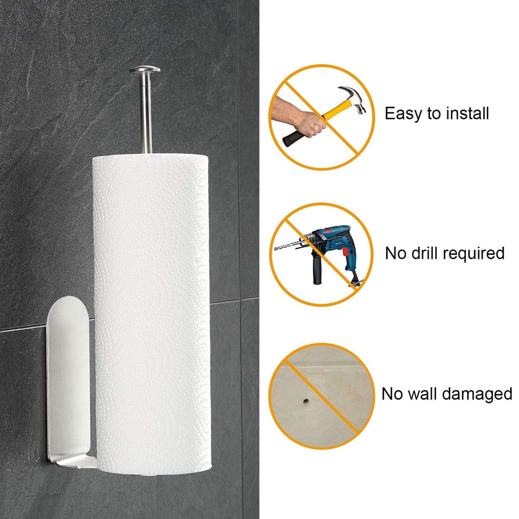 LNKOO Paper Towel Holder Under Kitchen Self Adhesive Towel