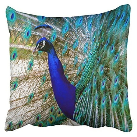 Cobalt Blue Depression Glass WinHome Pillowcases Beautiful Cobalt Blue Turquoise Peacock Decorative Throw Pillow Covers Protectors Cases Cushion Cover Case Couch Sofa Size 18x18 inches One Side print ()