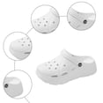 thumbnail image 4 of Rokment Platform Chunky Clogs Garden Shoes for Women with Back Straps Beach Summer Casual Wide Width Closed Toe Arch Support Non Slip Gardening Work Barefoot Water Sandals White Size 7.5, 4 of 6