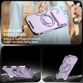 thumbnail image 3 of ShellTech Magnetic Case for iPhone 17 Pro Max,Shockproof TPU+PC Rotating Ring Holder Kickstand Military Drop Protection Cover,Purple, 3 of 9