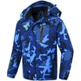 thumbnail image 3 of Tyhengta Men's Waterproof Ski Jacket Warm Winter Snow Coat Mountain Windbreaker Hooded Raincoat Camo3 Royalblue XXL, 3 of 8