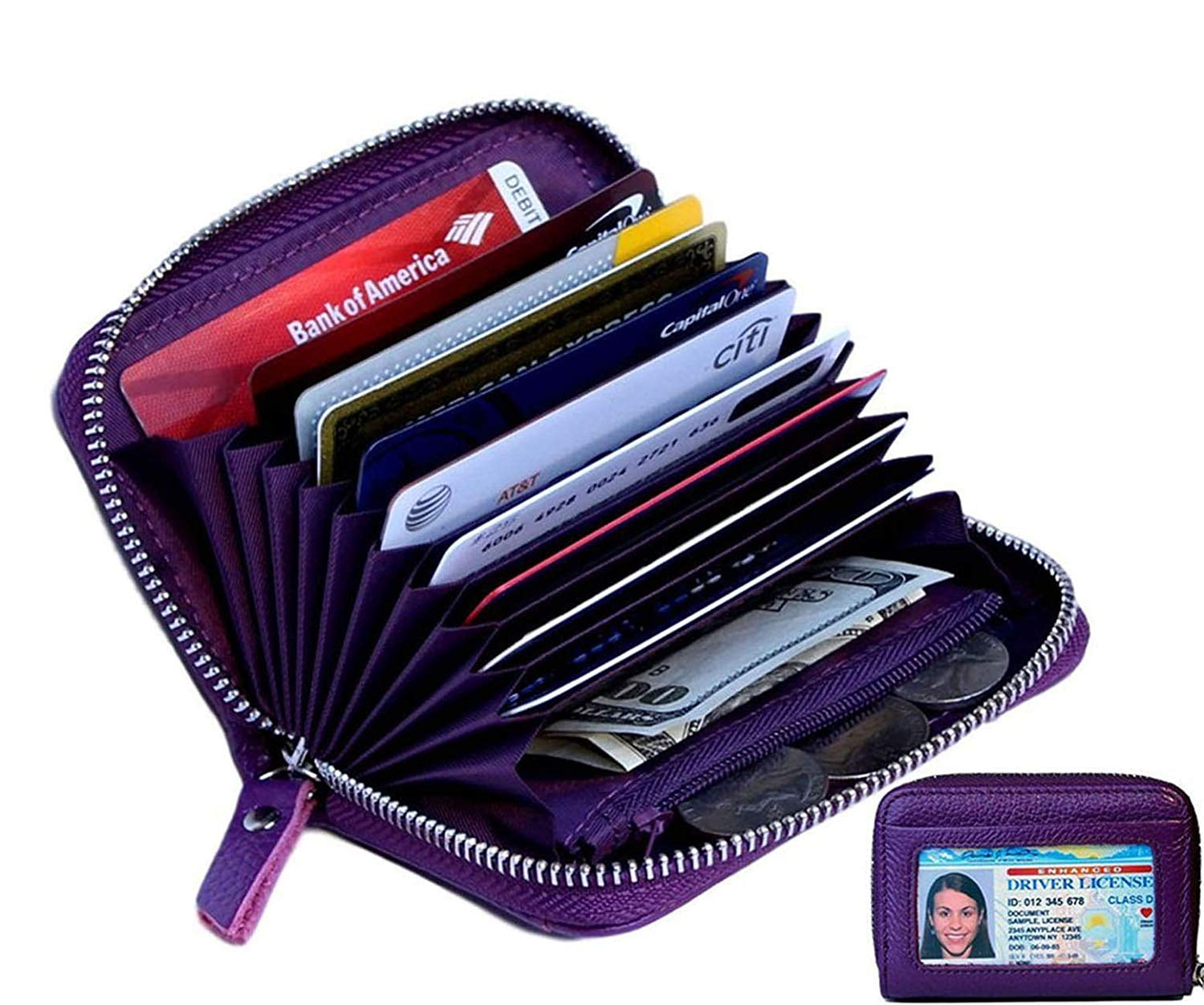 Anti-Theft ID Credit Card Holder Fashion Women's 24 Cards Slim PU Leather Pocket Case Purse Wallet