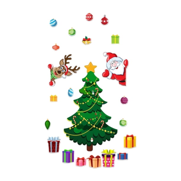 Pegatinas navideñas para nevera, pegatinas para nevera, pegatinas para árboles de Navidad, pegatinas para festivales, buzón, puerta de metal, armario