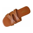 thumbnail image 6 of Xucatan Women's Crisscross Slide Sandals, Faux Leather Flat Slippers with Padded Footbed, Open Toe Casual Summer Shoes, Versatile Solid Color Design for Beach Outdoor Gift, 6 of 9