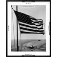 thumbnail image 5 of Art.com Airplane on Battleship Deck with American Flag in Foreground, World War II Photo, Black Frame Wall Art, 23" x 29", 5 of 5