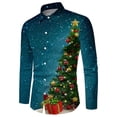 thumbnail image 4 of SRZYMJ Men's Christmas Shirts Long Sleeve Button Down Dress Shirts Funny Xmas Printed Casual Loose Fit Holiday Party Tops, 4 of 4