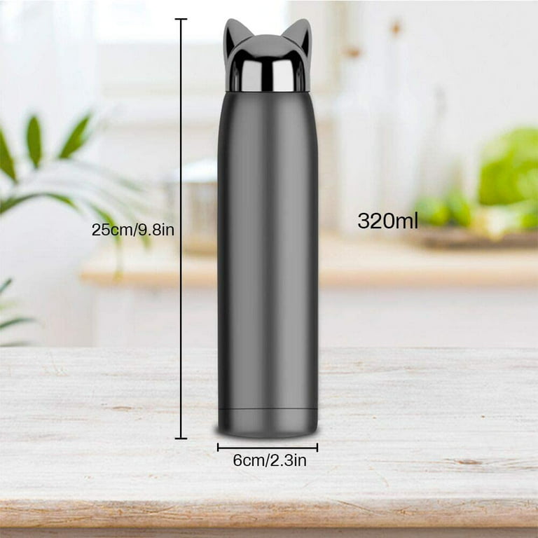 320ml 11oz Cat Ears Double Wall Hot Water Stainless Steel Thermos Bottle