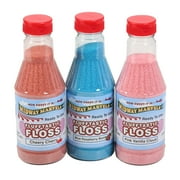 Flufftastic 3 Flavor Party Pack Premium Cotton Candy Floss w/50 Cones, Pint