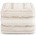 thumbnail image 3 of Pemberly Row Pouf Carré Boho en Motif Tissé Tissé à la Main Naturel, 3 of 8