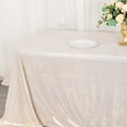 thumbnail image 5 of BalsaCircle 90x132 in Beige Sequin Dots Polyester Rectangle Tablecloth Party Events Reception Decorations Supplies, 5 of 8