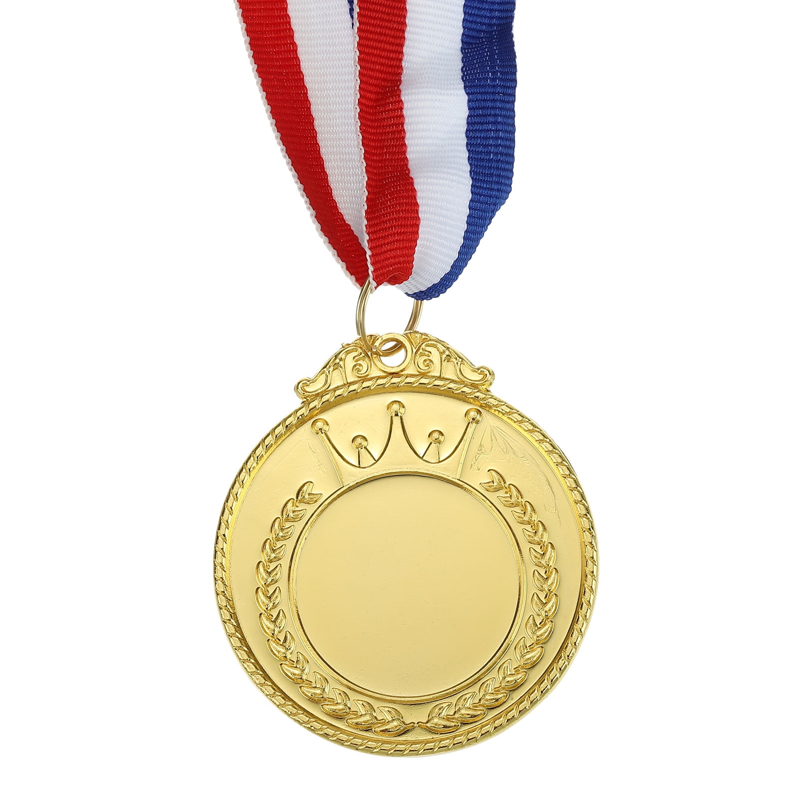 Uxcell Blank Award Medals, 10 Pack Gold Award Medals with Ribbon, Design Your Medals Kit