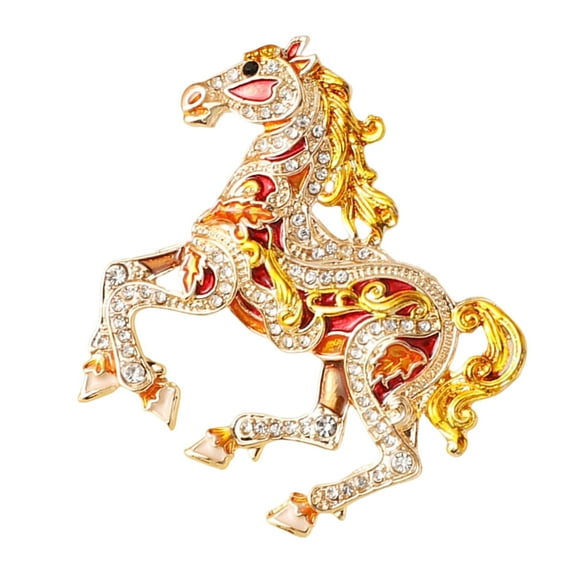 Sturdy Alloy Chinese Zodiacs Horse Brooch for Fashion Accessories and Special Occasions