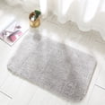thumbnail image 1 of Nvzi Alfombra de baño, alfombrilla de baño antideslizante, suave, extra gruesa, absorbente, color gris claro, 40 x 60 cm, 1 of 1