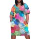 thumbnail image 1 of Vestido de verano con diseño hexagonal para mujer traje de estilo coreano con diseño de cubo de panal bohemio de cristal holgado con bolsillos, 1 of 6
