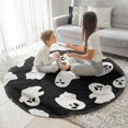thumbnail image 3 of Black Halloween Ghost Silhouettes Round Blanket,Comfortable Soft Flannel Throw Blanket,All Season,Warm Lightweight Blankets for Sofa Bed Couch Living Room Chair 60"x60", 3 of 5