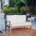 thumbnail image 3 of Modway Marina Causeuse Moderne en Bois pour Patio en Teck, Naturel/blanc, 3 of 5