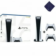 Sony PlayStation_5 PS_5 Gaming Console (Disc Version) with Extra DualSense Wireless Controller - Ultra HD Blu-ray, 4K Gaming, White