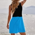 thumbnail image 5 of Summer Dresses for Women Crewneck Color Block Sleeveless Sundress Pleated Casual Loose Swing Beach Midi Dresses Ladies Clothes, 5 of 5