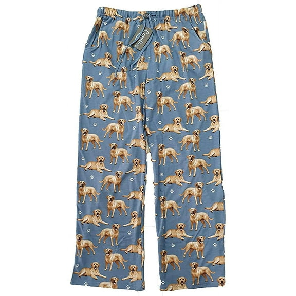 Yellow Lab #018 Unisex Lightweight Cotton Blend Pajama Bottoms Super Soft and Comfortable Perfect for Yellow Lab Gifts (Large)