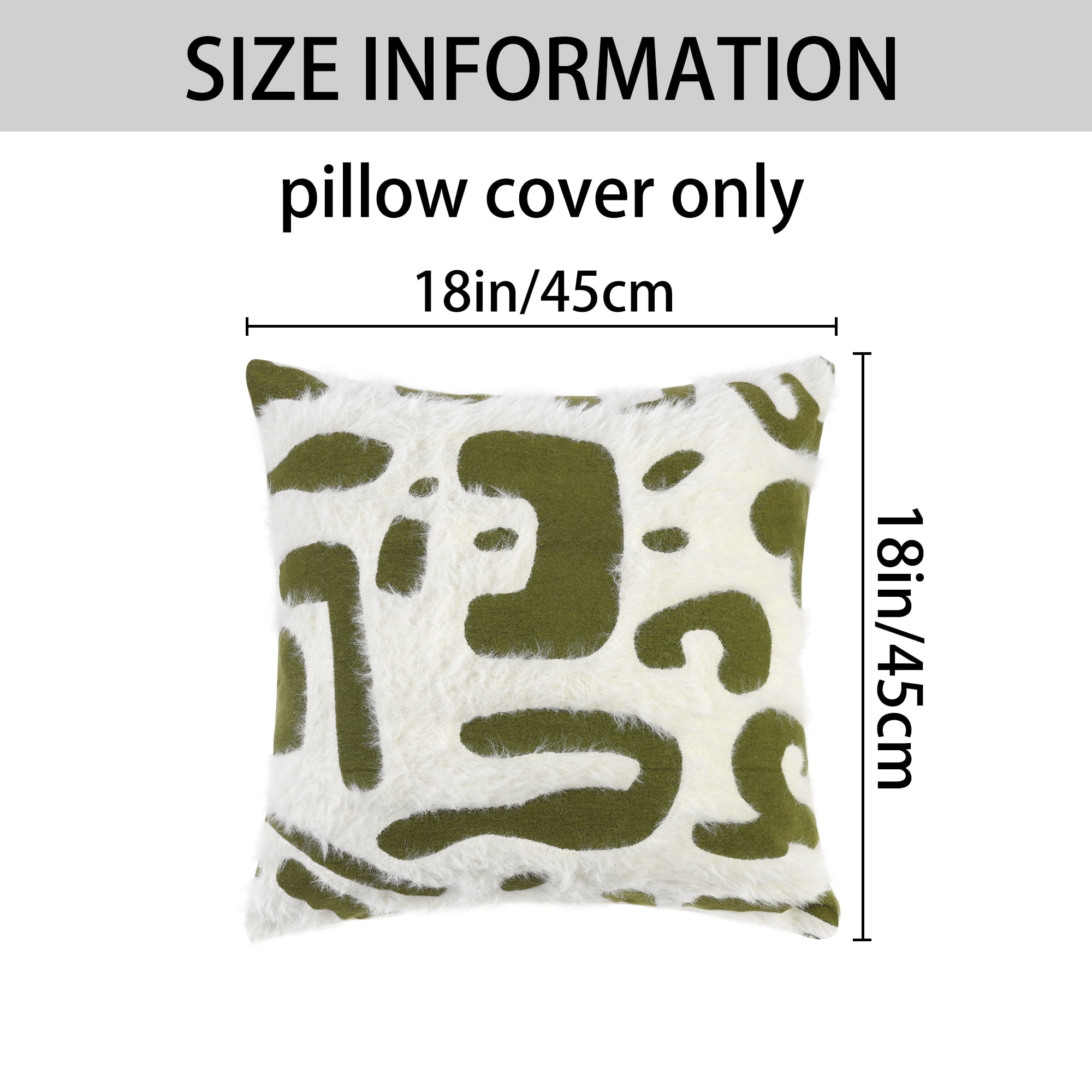 Unique Bargains Geometry Decorative Throw Pillow Covers Soft Plush Couch Pillowcases 2 Pcs Green 18" x 18"