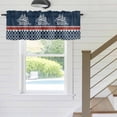 thumbnail image 5 of Nautical Sailing Boats Valances for Windows, Rod Pocket Kitchen Valance Curtains - Soft & Washable Small Window Treatment for Living Room, Bathroom, Red Navy Blue Geometric Stripes 42x12inch, 5 of 9