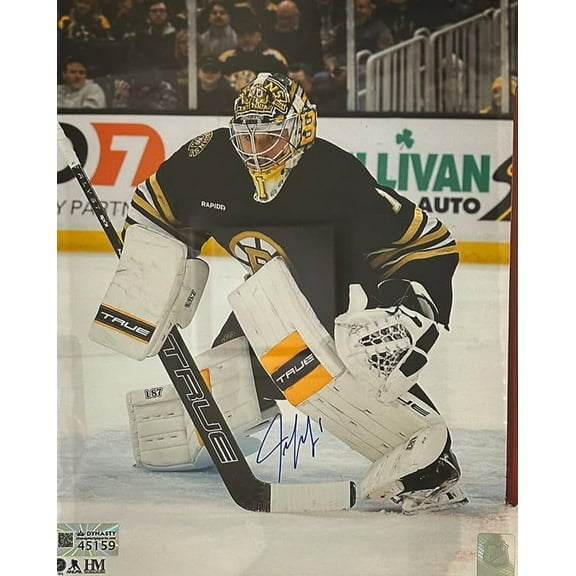 Jeremy Swayman in Goal Boston Bruins Autographed 11"x14" Hockey Photo
