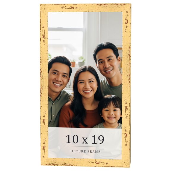 10x19 Frame Yellow Real Wood Picture Frame Width 1.25 inches | Interior Frame Depth 0.5 inches |
