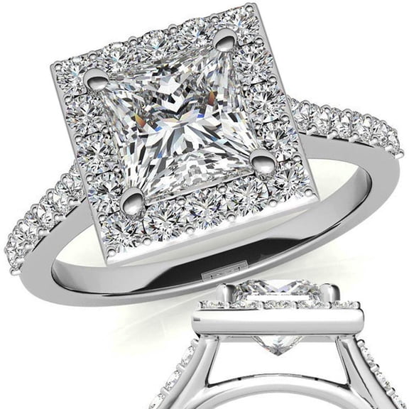 Auory Timeless Halo Moissanite Studded Ring for Women