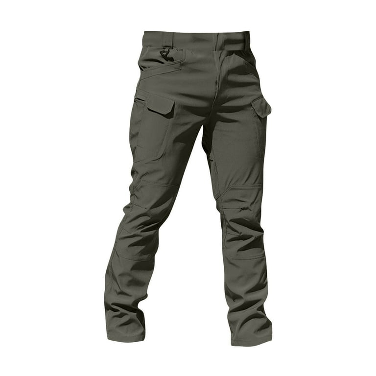 Ovticza Men's Cargo Pants Camoufalge with Pockets Leather Pants