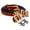 Orange-Black, variant on 1" X 8Ft Hilason Braided Poly Barrel Horse Racing Reins Flat Grip Knots W/ Snaps