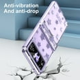 thumbnail image 7 of Allytechgroup Galaxy Z Flip 4 Case, Stars Design Hinge Protection Shockproof Slim Fit Shell Cover Anti-Scratch Transparent Clear Back Cover Phone Case for Samsung Galaxy Z Flip4, Purple, 7 of 7
