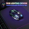 thumbnail image 3 of Wireless Gaming Mouse Bluetooth RGB Rechargeable 2.4G USB Cordless Computer Mice with 7 Color Backlit, 6 Buttons & Silent Click for Laptop, iPad, Mac OS, PC, Windows -Black, 3 of 4