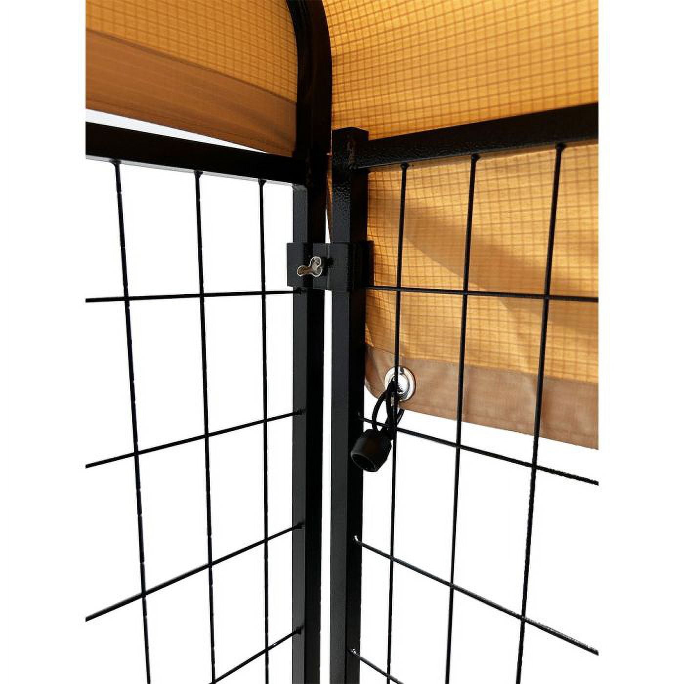 Garden Winds Custom Fit Replacement Canopy Top Cover Compatible with The Lucky Dog 8’ x 4’ x 6’ Uptown Welded Pet Dog Kennel Playpen - Upgraded Performance RipLock 350 Fabric - Slate Gray