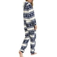thumbnail image 5 of Women's Christmas Hoodie One-piece Pajamas Fleece Women's Fawn Snowflake Printed One Piece, 5 of 9