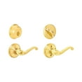thumbnail image 2 of Schlage Lever And Single Cylinder Deadbolt Flair Bright Brass Ansi Gr 2, 2 of 2