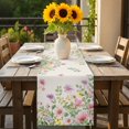 thumbnail image 5 of Pink Spring Floral Table Runner Watercolor Botanical Wildflowers Retro Table Runners Dresser Scarves Holiday Kitchen Dining Table Decoration for Home Party Indoor 13x120 Inch, 5 of 9