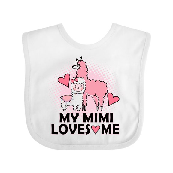 Inktastic My Mimi Loves Me Llama Girls Baby Bib