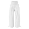 thumbnail image 6 of Womens High Waist Pockets Elastic Waist Solid Loose Pants Casual Long Womens Casual Pants 22w Soft Pants Women Casual Linen Casual Pants Women Track Sweatpants Women Women Casual Pants Size 14, 6 of 6
