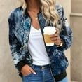 thumbnail image 2 of Womens Bomber Jacket 2025 Long Sleeve Zip Up Floral Outerwear Lightweight Loose Casual Fall Cardigan Coats With Pockets, 2 of 4
