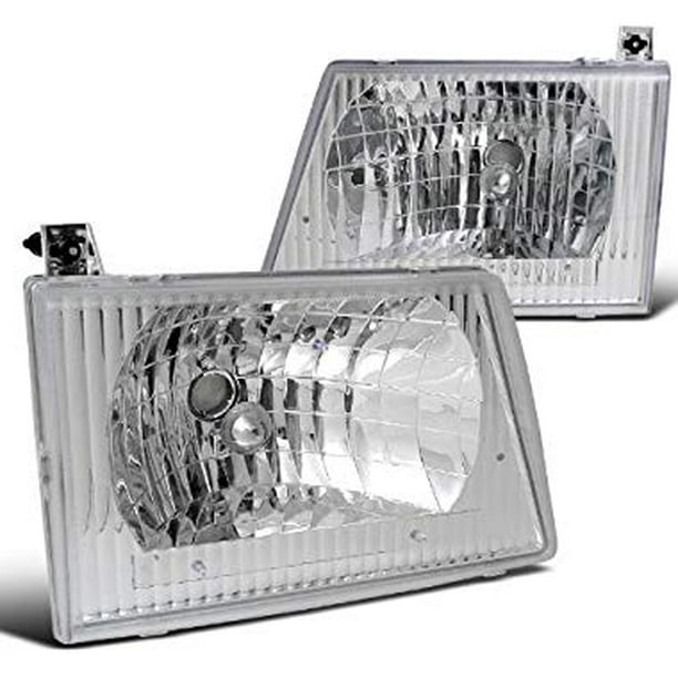 Replacement Head Lamps Headlights In Chrome Housing Clear Lens Made For