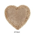 thumbnail image 3 of Better Trends 30'' x 30'' Heart Shape Bathroom Rug with Non Slip Backing 100% Cotton Water Absorbent, Machine Washable, (Beige) Shaggy Border Collection, 3 of 6