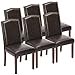 thumbnail image 2 of DUMOS Upholstered Dining Chairs Set of 6, Modern Leather Dining Room Chair with Nailhead Trim and Wood Legs, Mid-Century Accent for Living Room, Kitchen, Dark Brown, 2 of 4